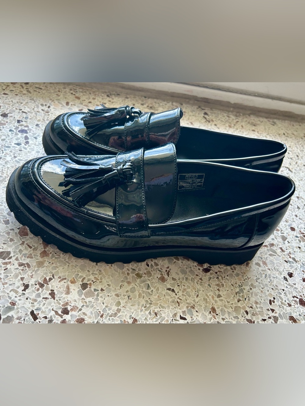 Jones New York Black Patent Tassel Loafers